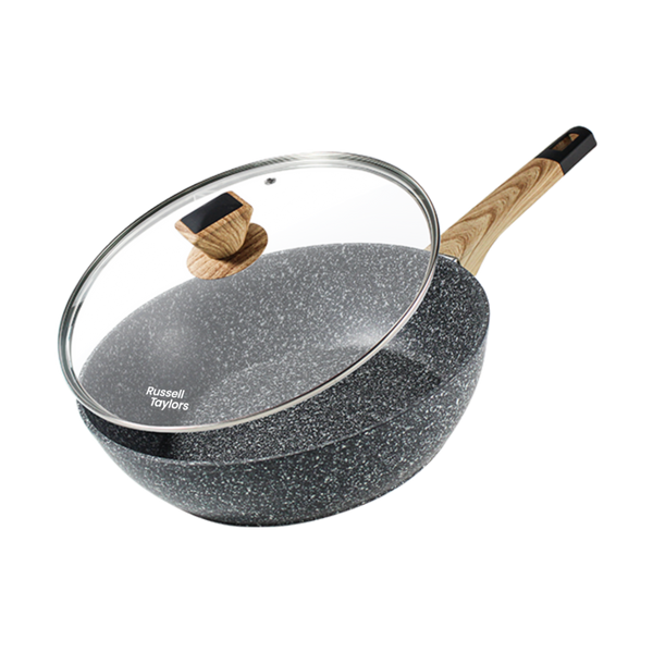 Russell Taylors Non-Stick Marble Coated Deep Fry Pan with Lid